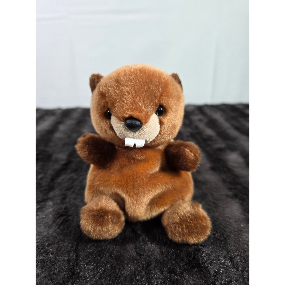 Aurora Palm Pals Chewy Beaver Plush Stuffed Animal Brown 5 inch Toy